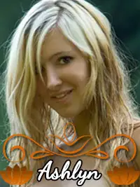 Smiling woman with blonde hair against a green background