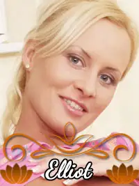 Smiling woman with blonde hair and pink top, named Elliot