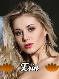 Portrait of a woman named Erin with blonde hair